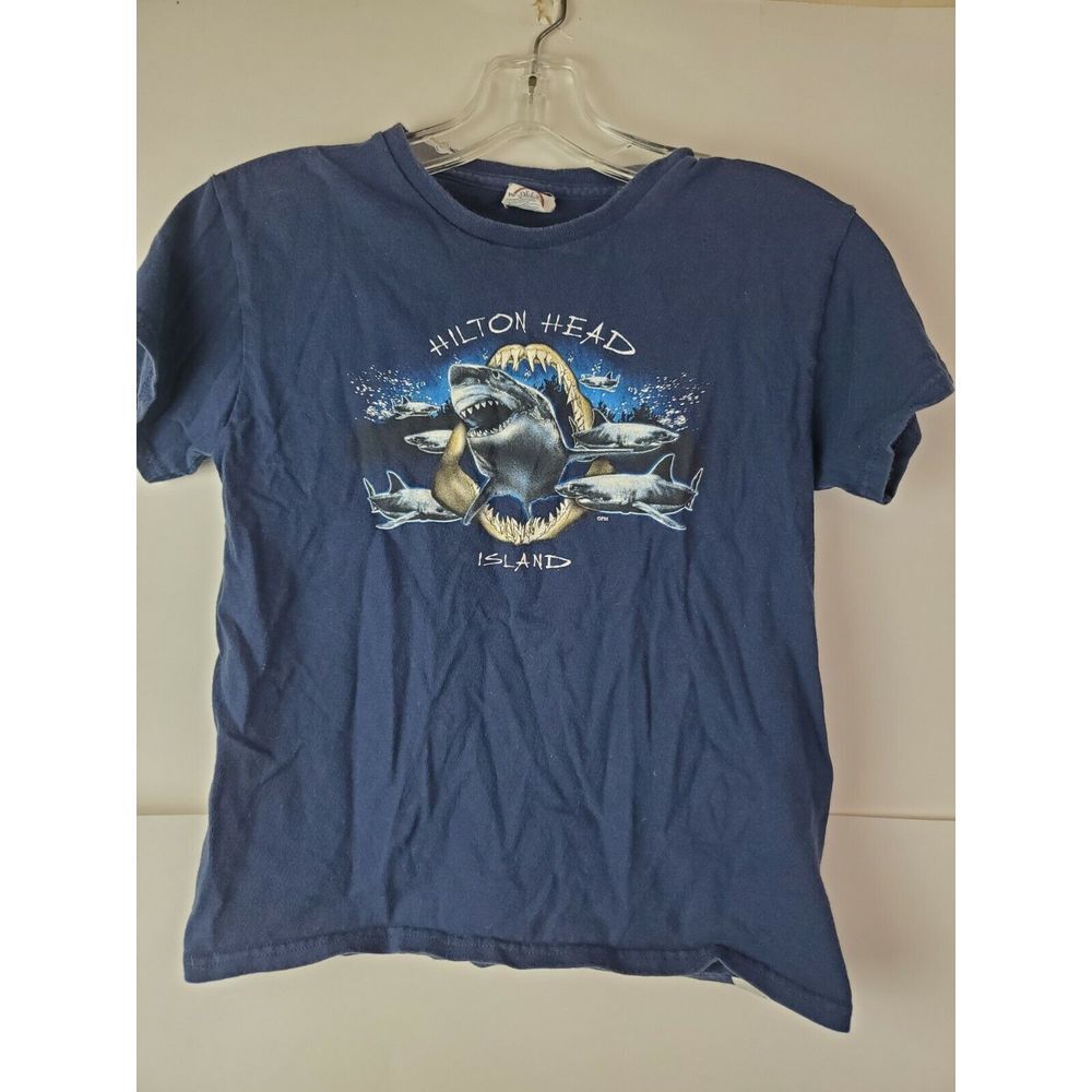 Hilton Head SC Boys Great White Shark‎ T-Shirt Blue Size 6